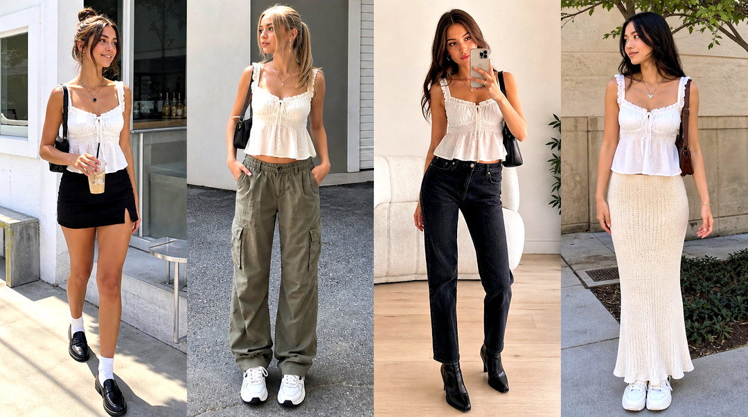 25 Brandy Melville Ruffle Top Outfit Ideas for Romantic Looks