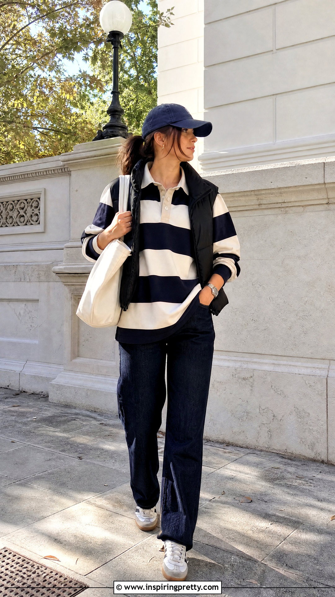 Brandy Melville Rugby Top With Straight Leg Jeans - 50 brandy melville tops outfit ideas