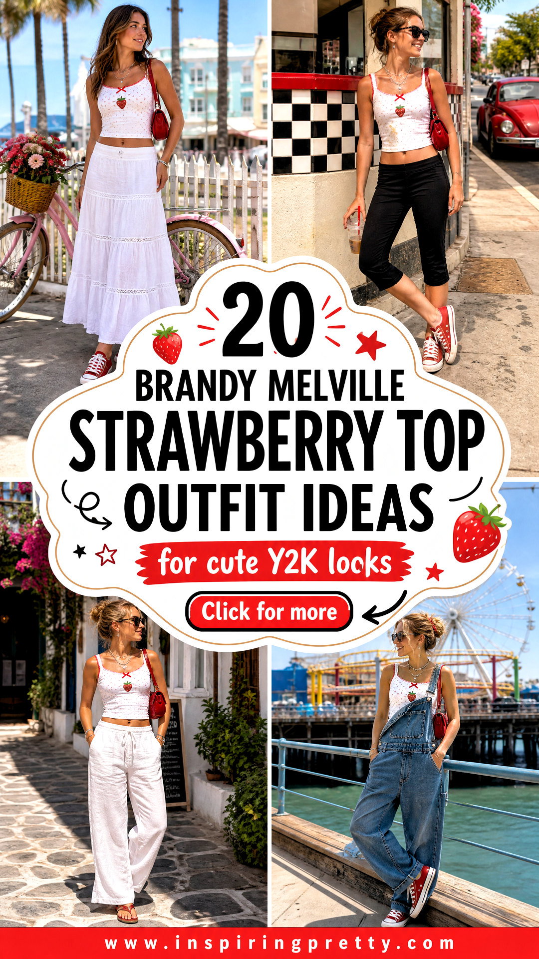 20 Brandy Melville Strawberry Top Outfit Ideas for Cute Y2K Looks - 20 Brandy Melville Strawberry Top Outfit Ideas for Cute Y2K Looks