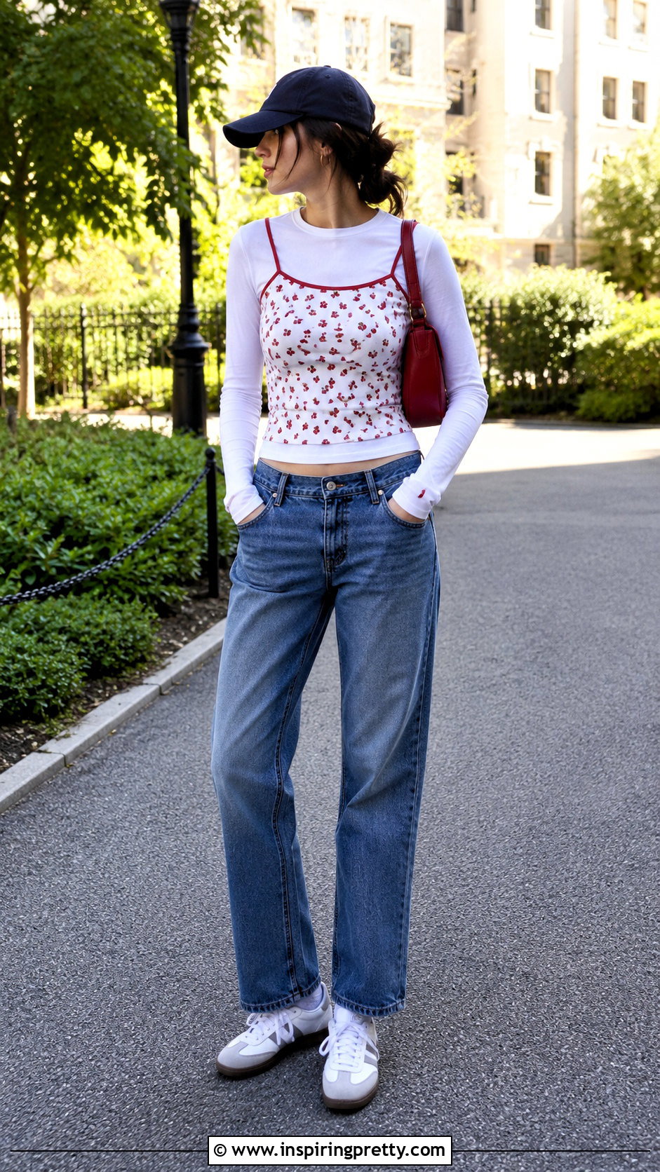 Brandy Melville Strawberry Top Over A White Long Sleeve Shirt - 20 Brandy Melville Strawberry Top outfit ideas
