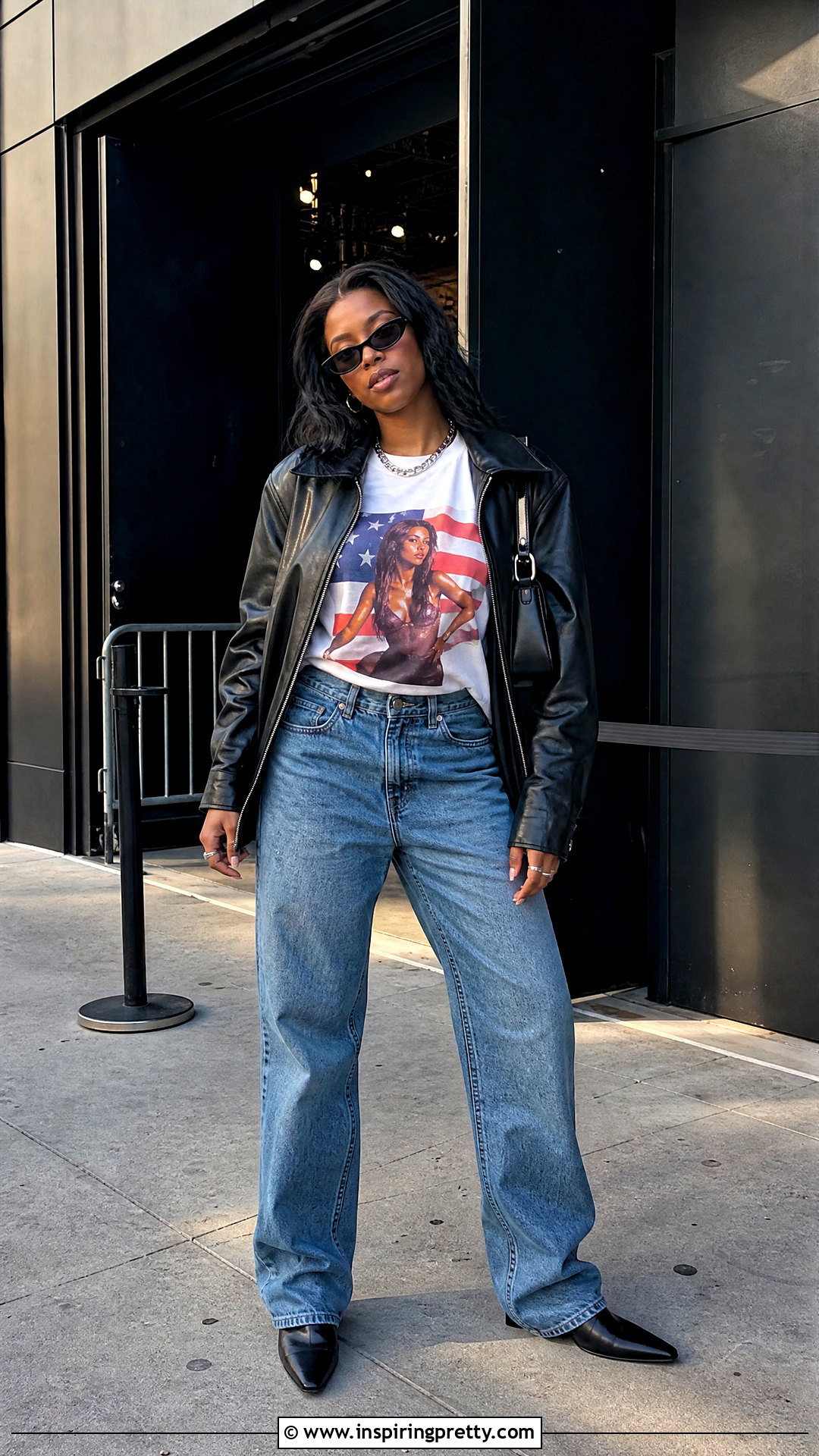 Brandy USA Top With Leather Jacket And Jeans - 25 Brandy Usa Top outfit ideas