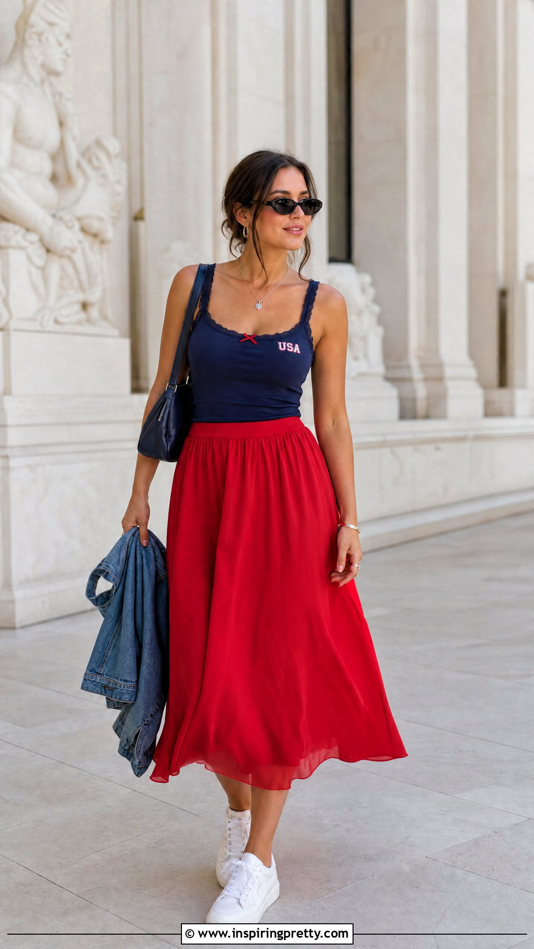 Brandy USA Top With Red Midi Skirt - 25 Brandy Usa Top outfit ideas
