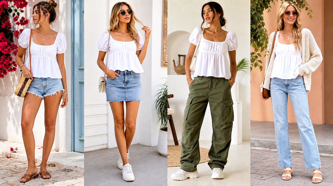 25 Brandy White Babydoll Top Outfit Ideas for Dreamy Looks