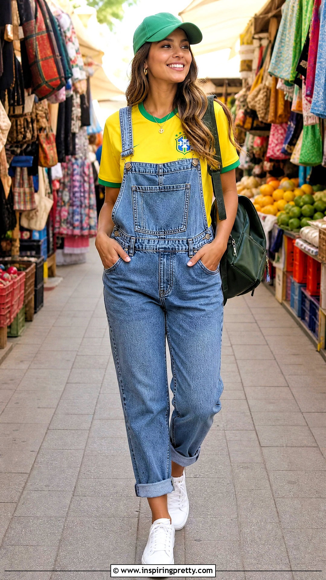 Brazil Jersey With Denim Overalls - 50 brazil top outfit ideas