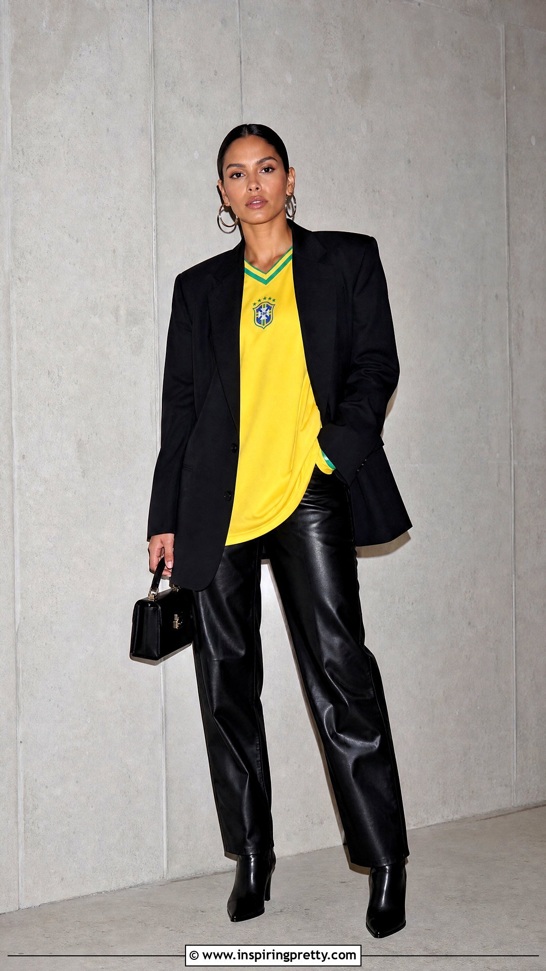 Brazil Jersey With Leather Look Pants - 50 brazil top outfit ideas
