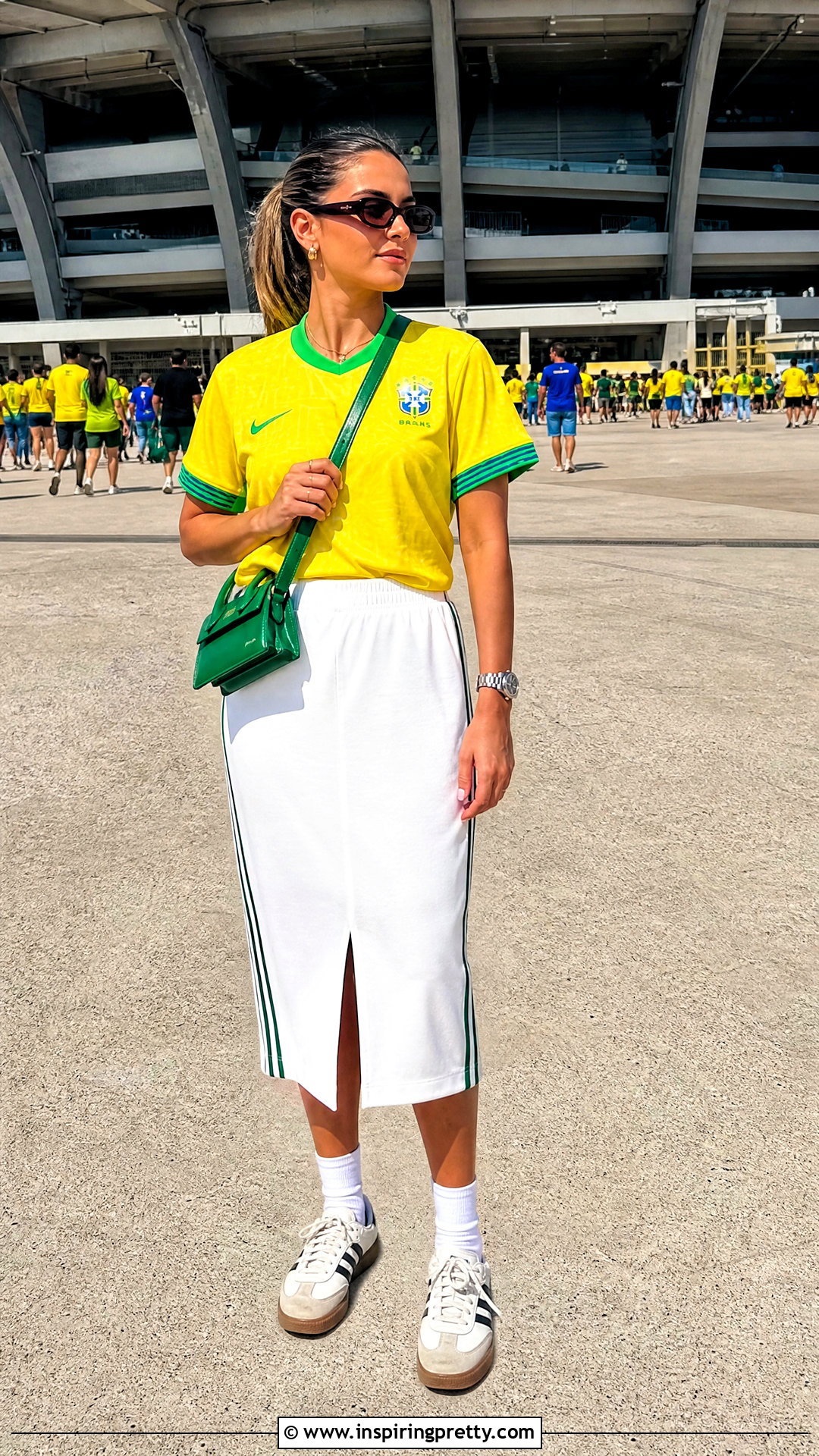 Brazil Jersey With White Track Skirt - 50 brazil top outfit ideas