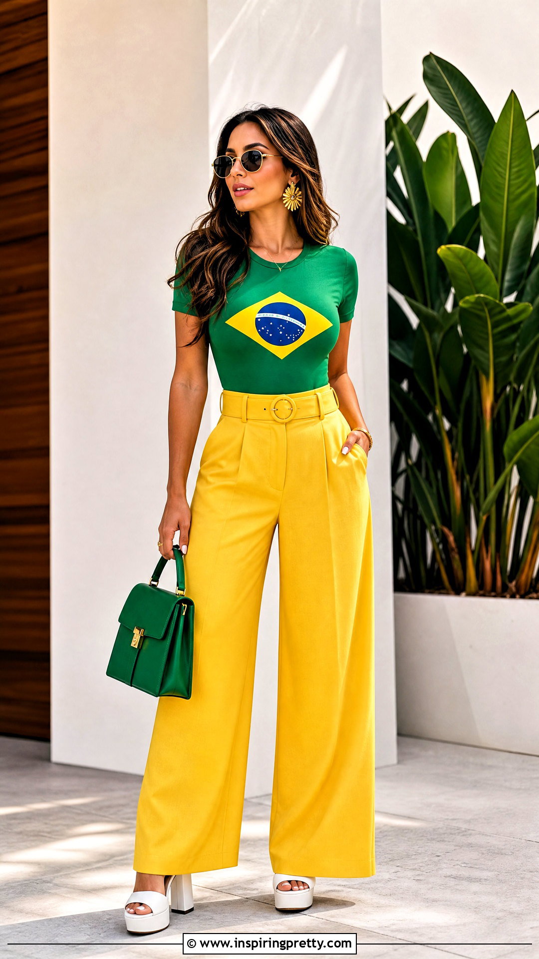 Brazil Top With Yellow Wide Leg Pants - 50 brazil top outfit ideas