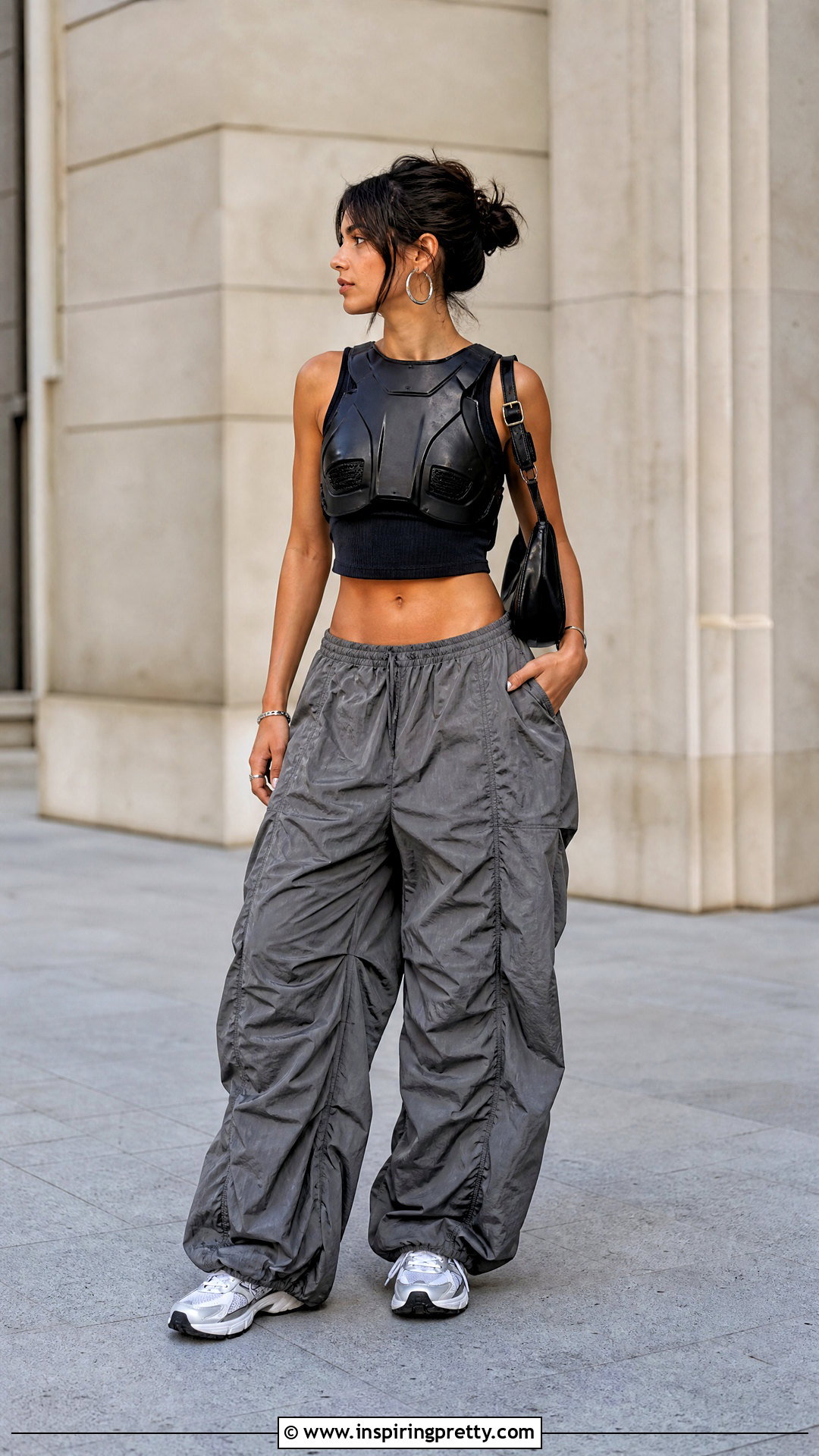 Breastplate Top With Parachute Pants - 25 breastplate top outfit ideas