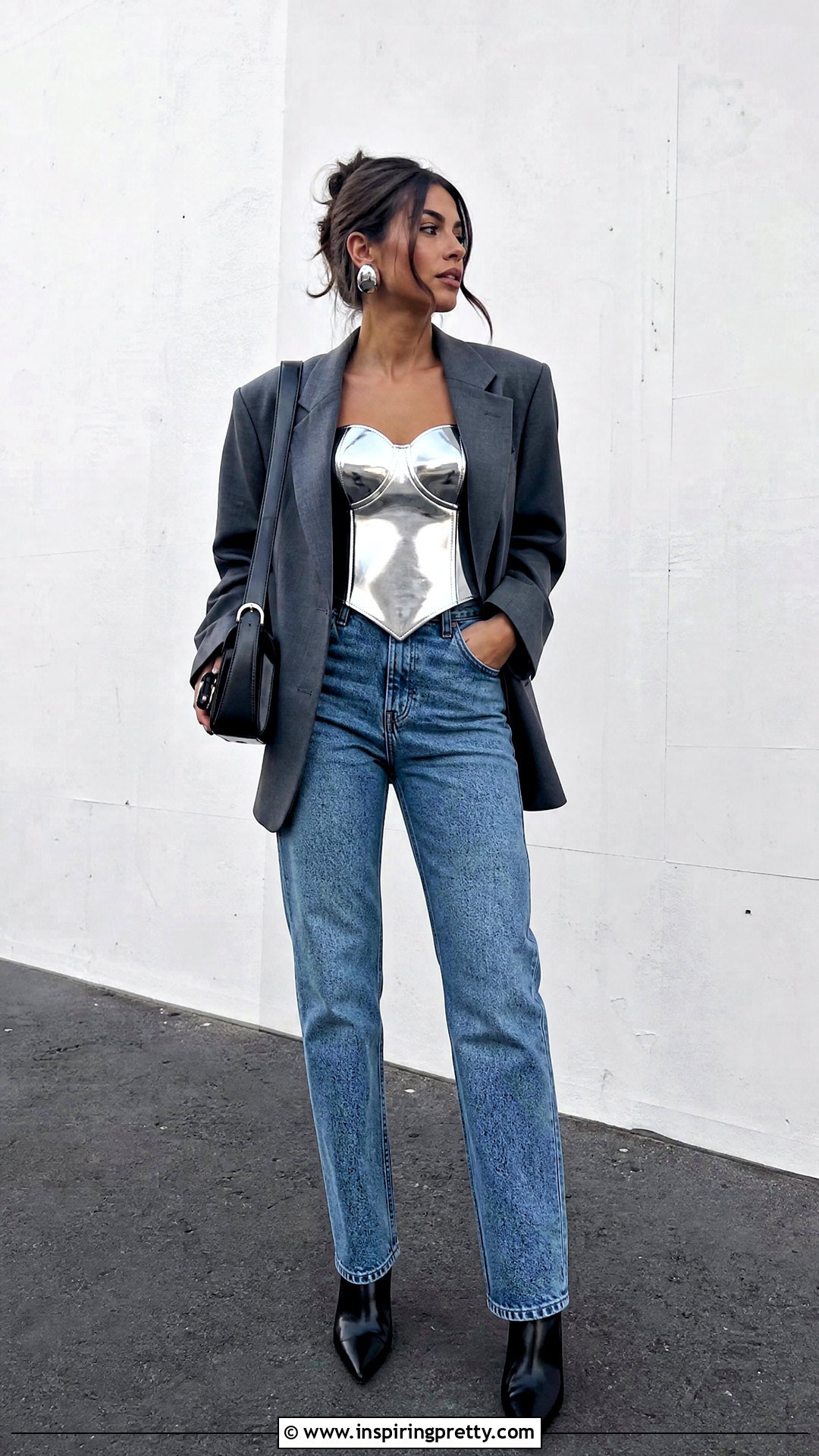 Breastplate Top With Straight Leg Jeans - 25 breastplate top outfit ideas