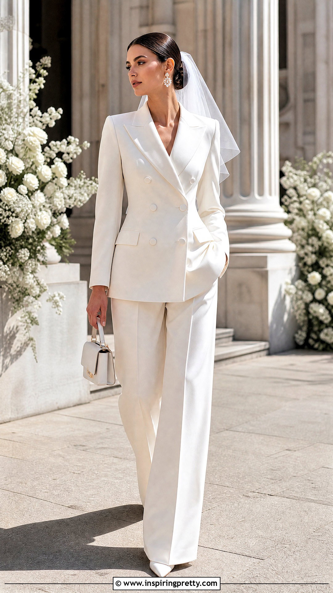 Bridal Blazer Top With Wide Leg Pants - 20 bridal top separates