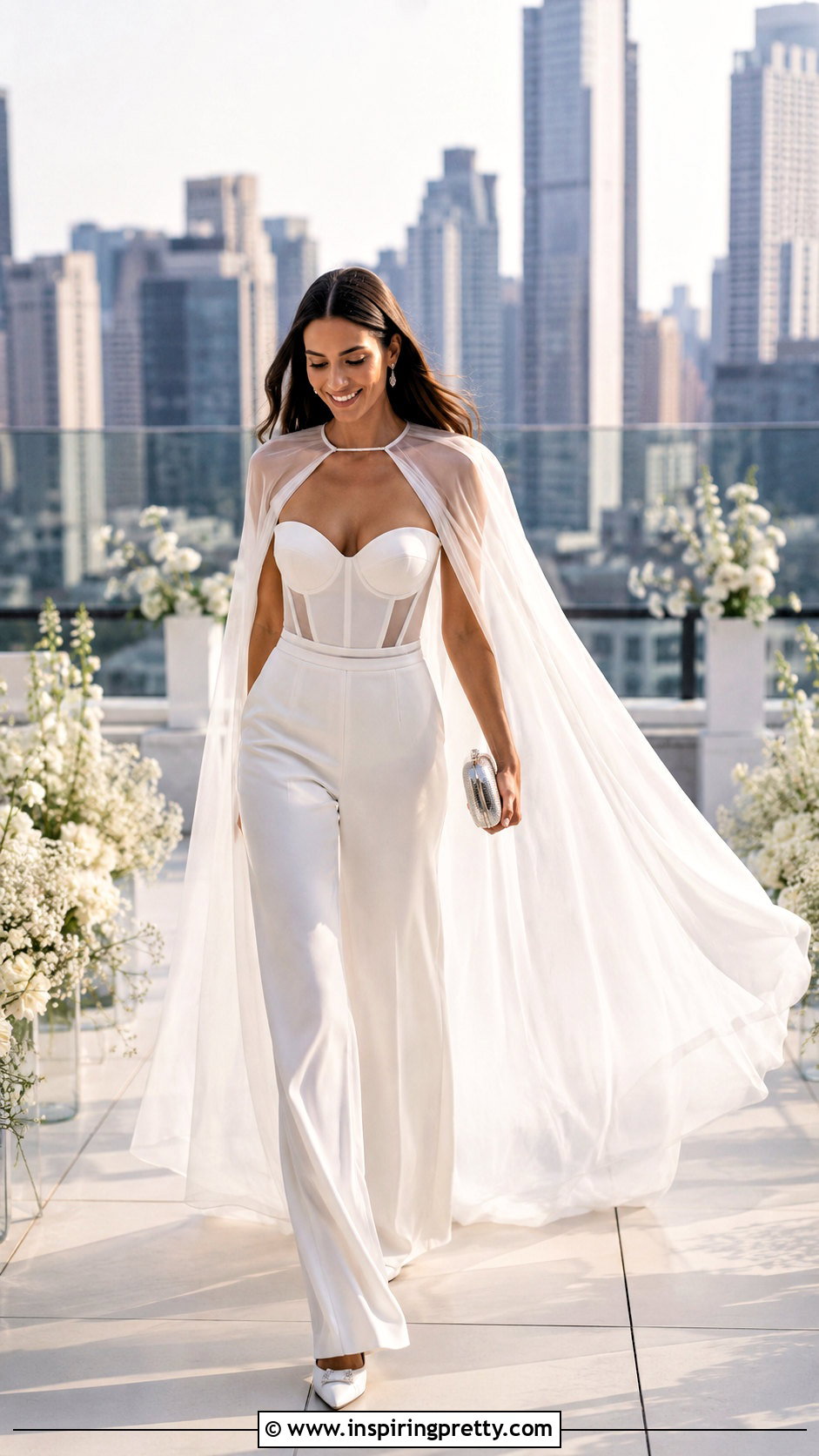 Bridal Bustier Top With Cape And Trousers - 25 Bridal Bustier Top outfit ideas