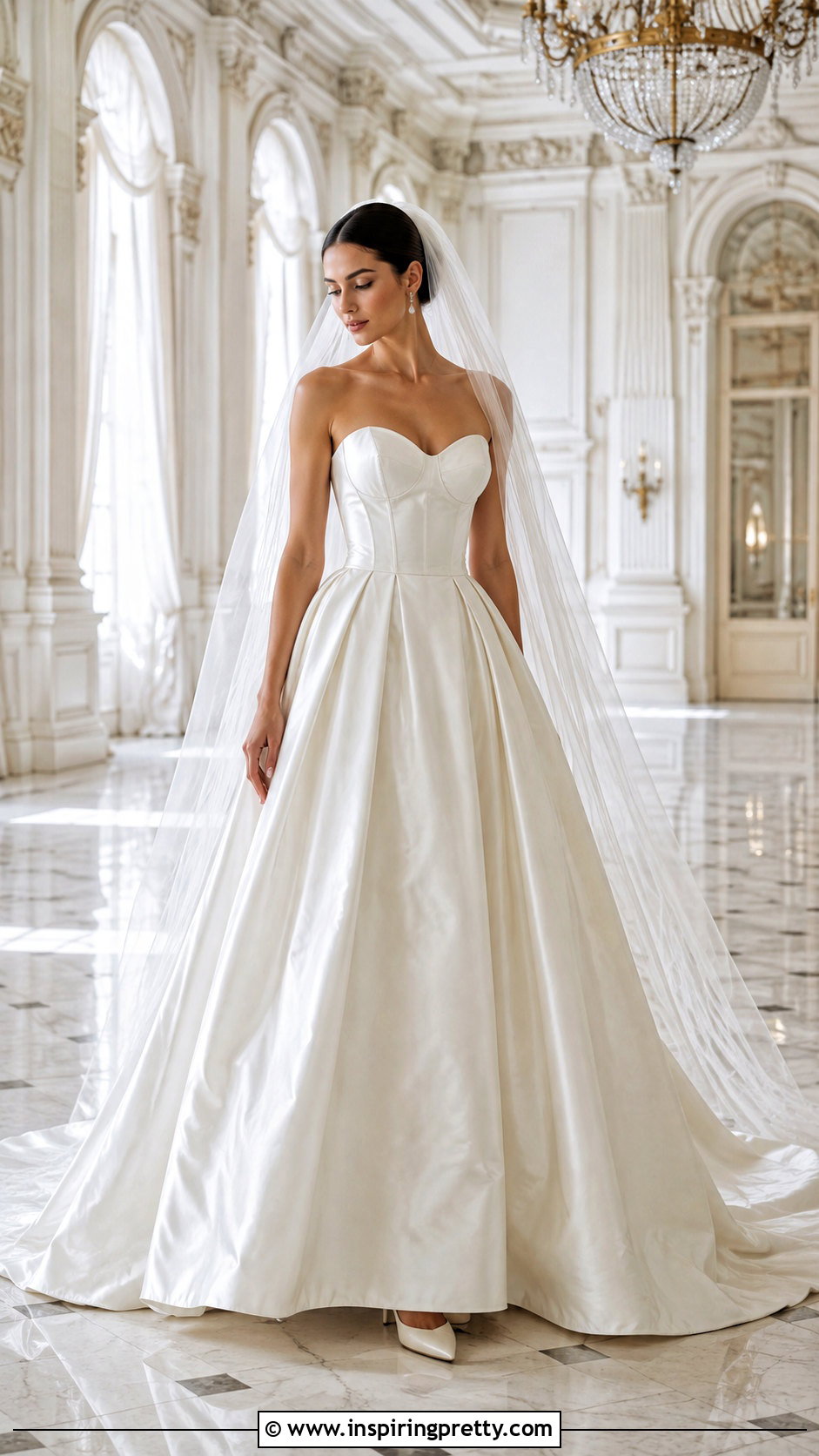 Bridal Bustier Top With Full Satin Skirt - 25 Bridal Bustier Top outfit ideas