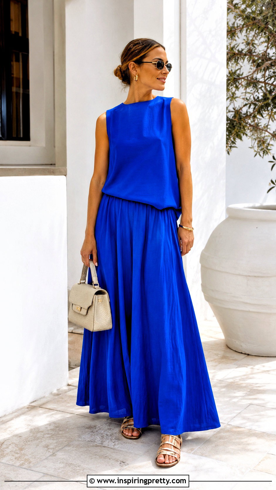 Bright Color Top And Maxi Skirt Set - 50 two piece outfits skirt and tops