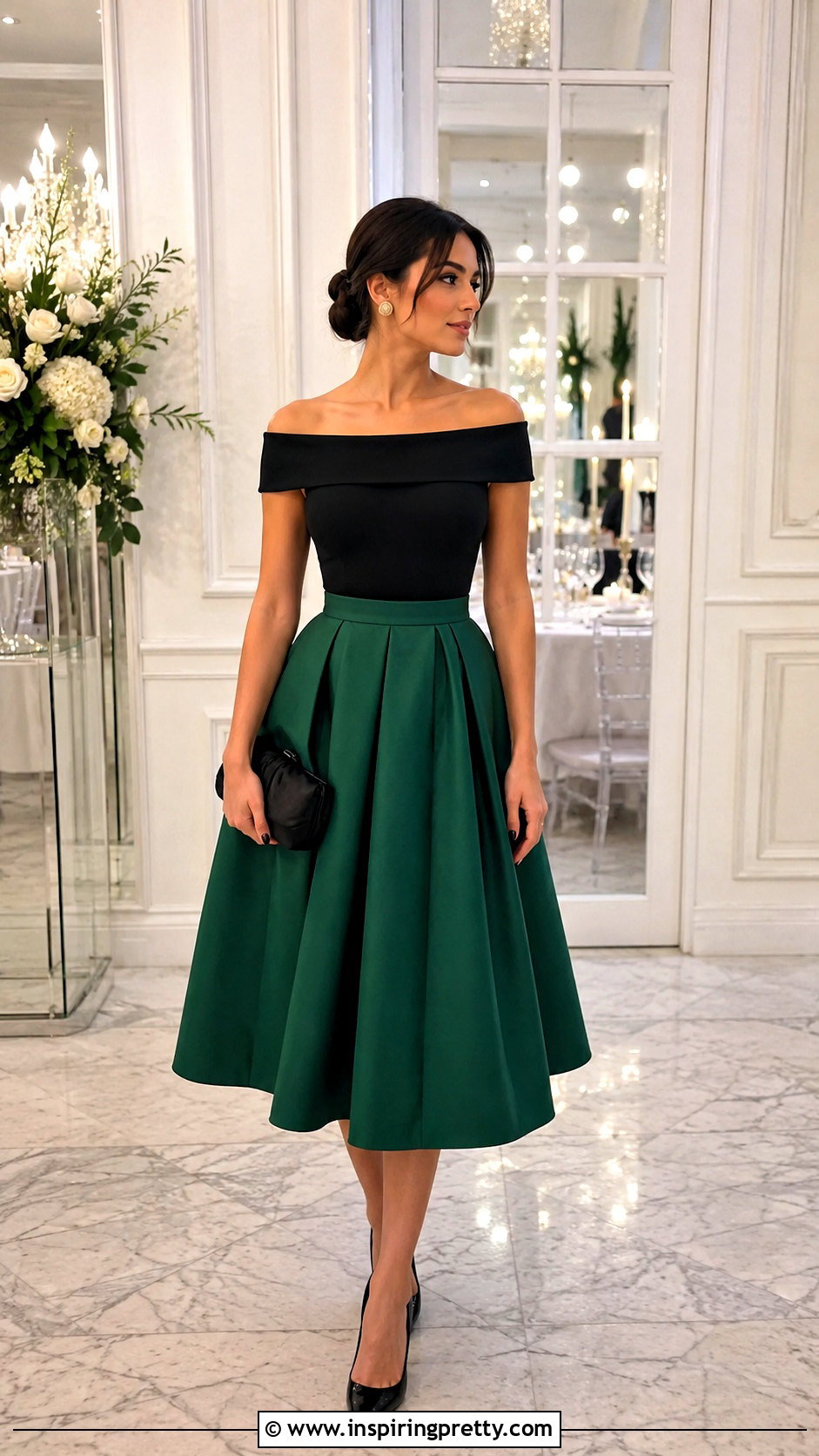 Brigitte Bardot Top With Full Midi Skirt - 25 brigitte bardot top outfit ideas