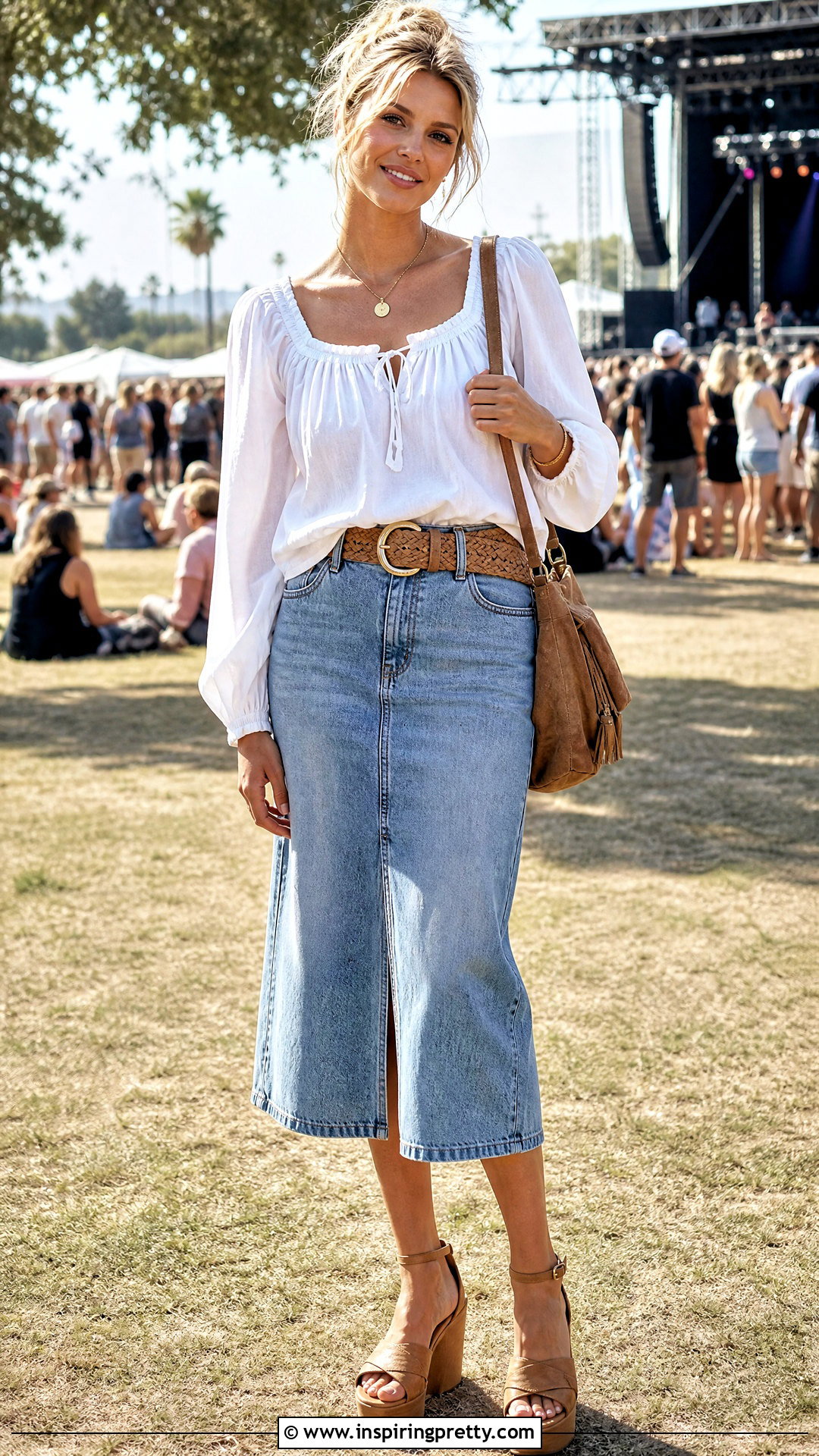 Britney Spears White Peasant Top And Denim Skirt - 25 Britney Spears White Tops