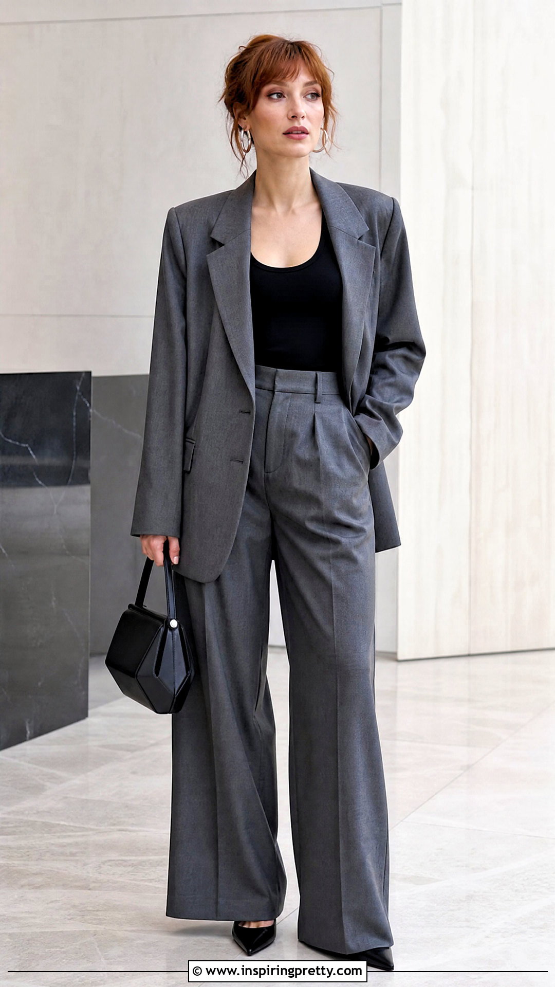 Britt Lower Tank Top With Gray Suit - 20 Britt Lower Tank Top outfit ideas