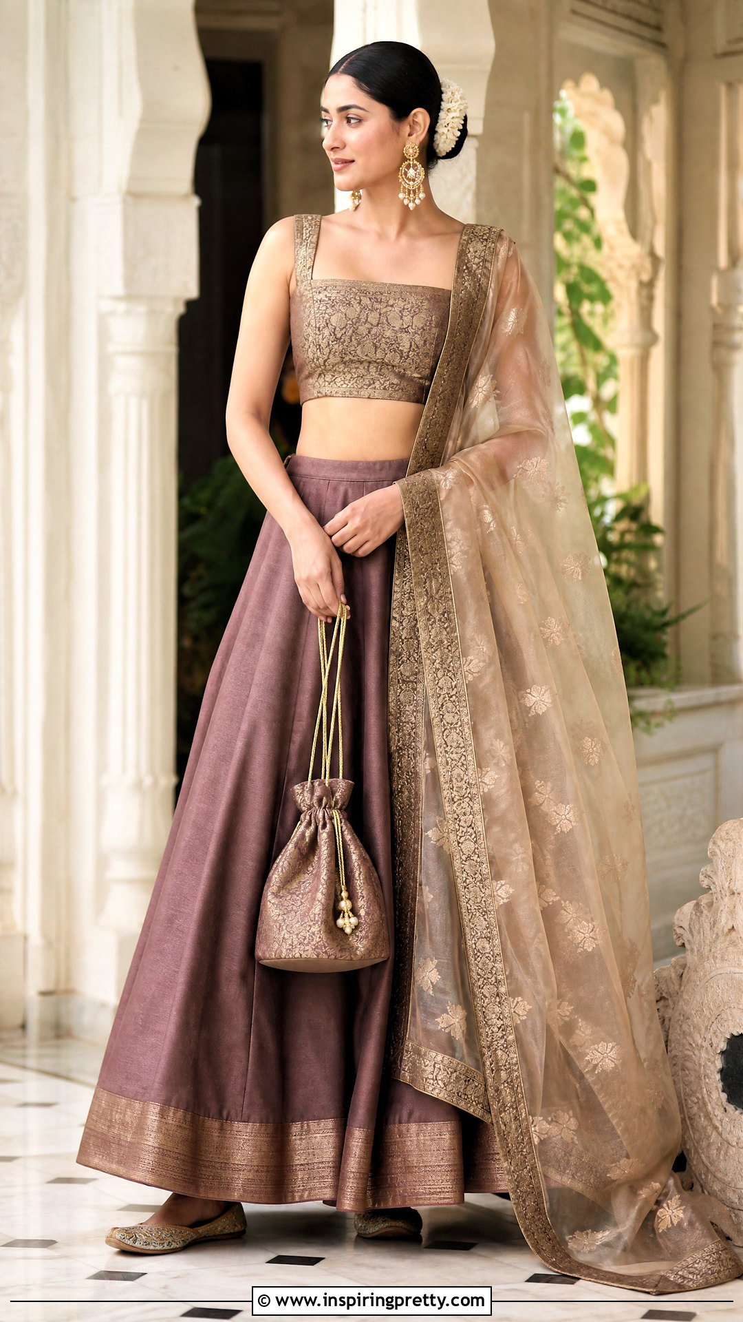 Brocade Crop Top Lehenga - 50 crop top lehenga designs
