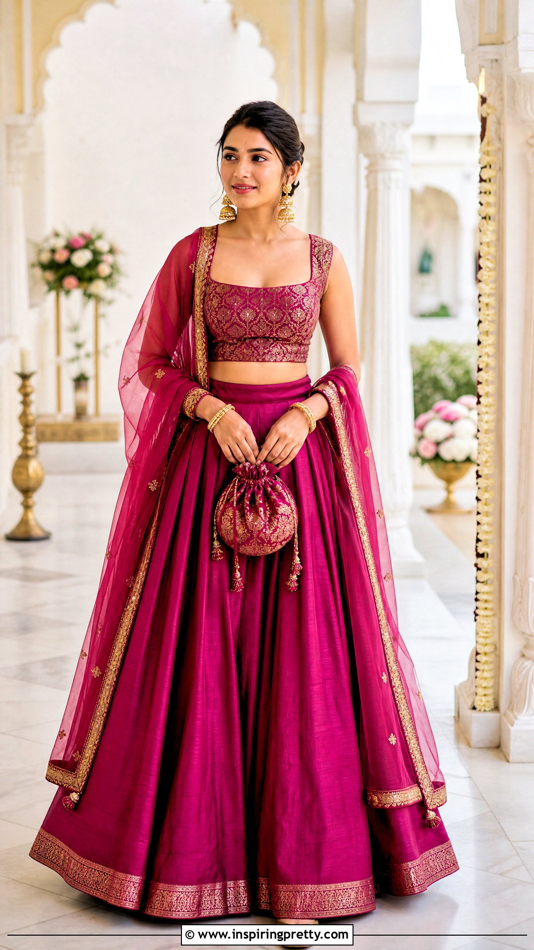 Brocade Crop Top Lehenga - 50 lehenga blouse designs crop tops outfit ideas