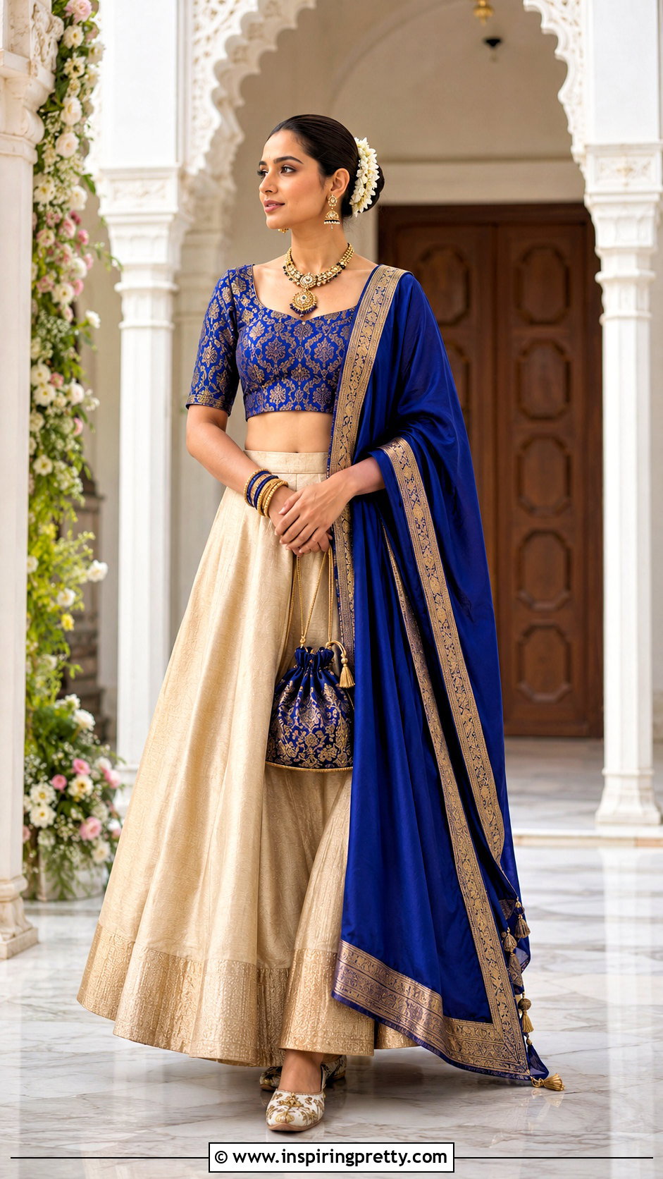 Brocade Crop Top Lehenga - 50 Crop Top Designs For Lehenga Ideas