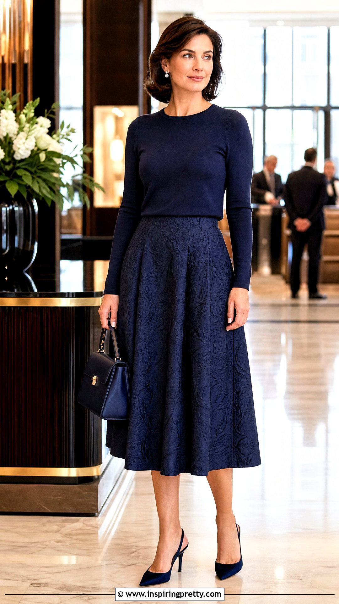 Brocade Skirt With Monochrome Matching Top - 50 brocade skirt and top outfit ideas