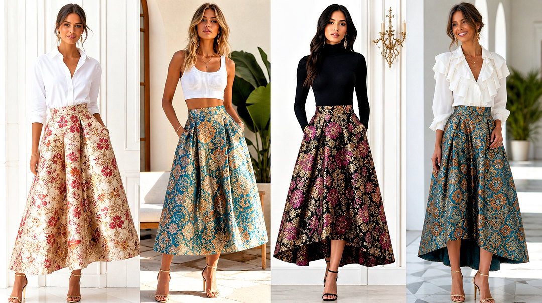 50 Brocade Skirt and Top Outfit Ideas for Elegant Events
