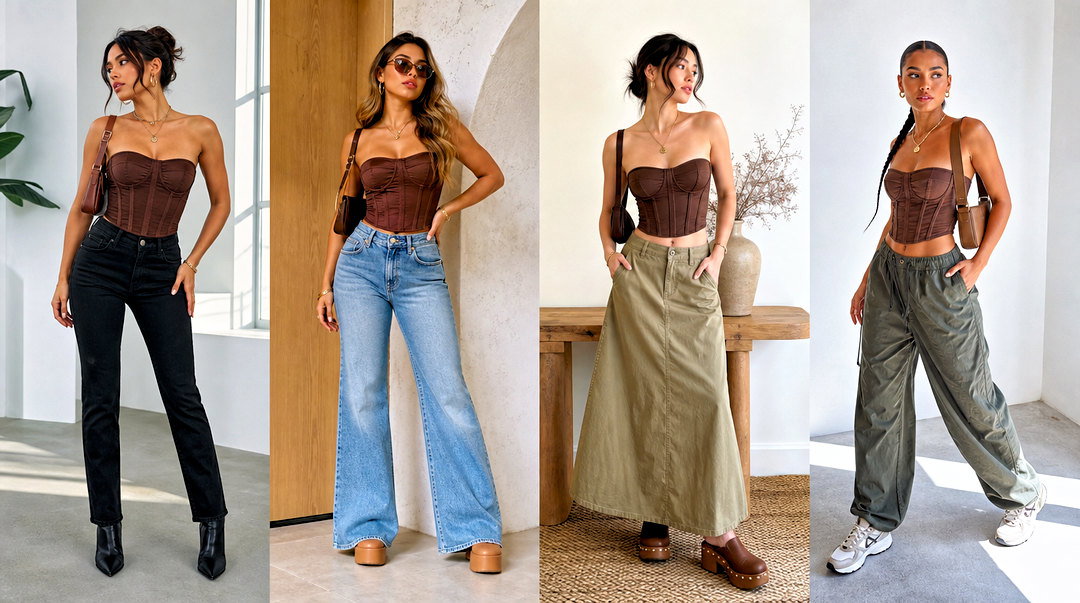 50 Brown Corset Top Outfit Ideas for Chic Night-Out Style