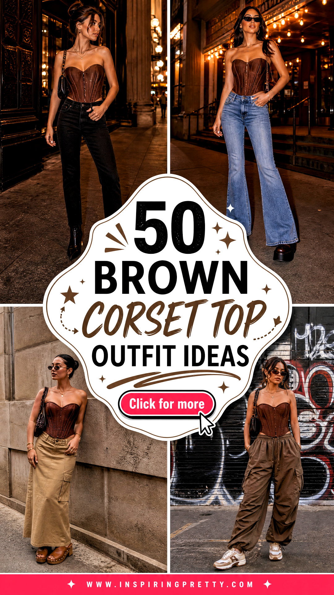 50 Brown Corset Top Outfit Ideas for Chic Night-Out Style - 50 Brown Corset Top Outfit Ideas for Chic Night-Out Style
