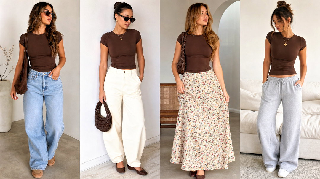 50 Brown Fitted Top Outfit Ideas for Sleek Everyday Style