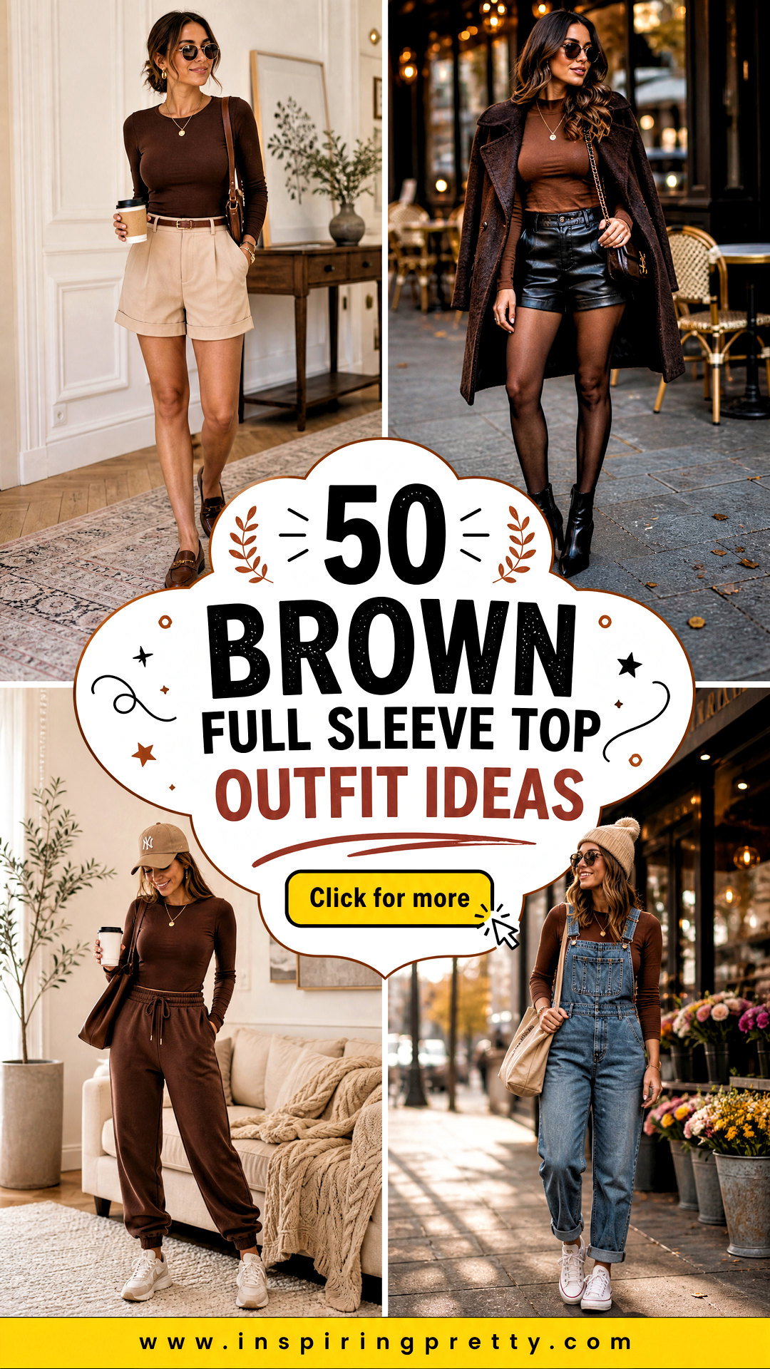 50 Brown Full Sleeve Top Outfit Ideas for Cozy Chic Style - 50 Brown Full Sleeve Top Outfit Ideas for Cozy Chic Style