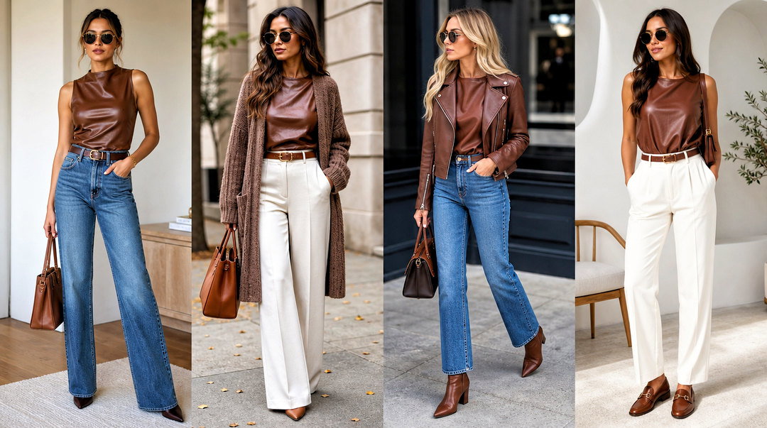 50 Brown Leather Top Outfit Ideas for Edgy, Elevated Style