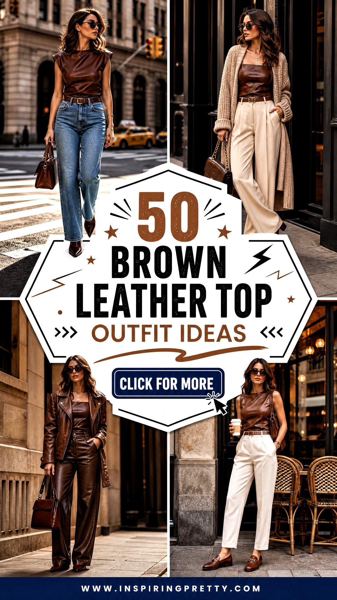 50 Brown Leather Top Outfit Ideas for Edgy Elevated Style - 50 Brown Leather Top Outfit Ideas for Edgy, Elevated Style
