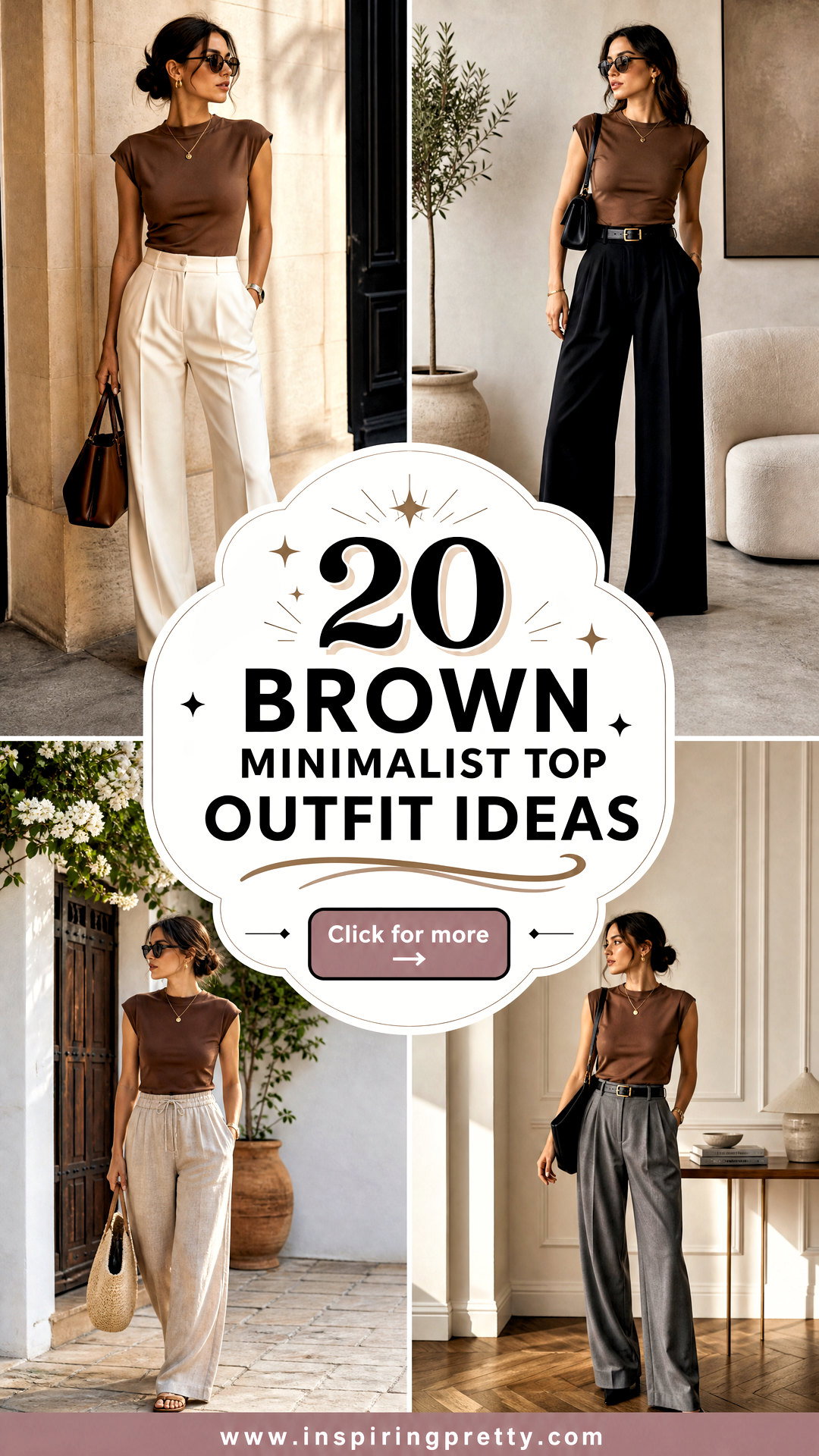 20 Brown Minimalist Top Outfit Ideas for Effortless Style - 20 Brown Minimalist Top Outfit Ideas for Effortless Style