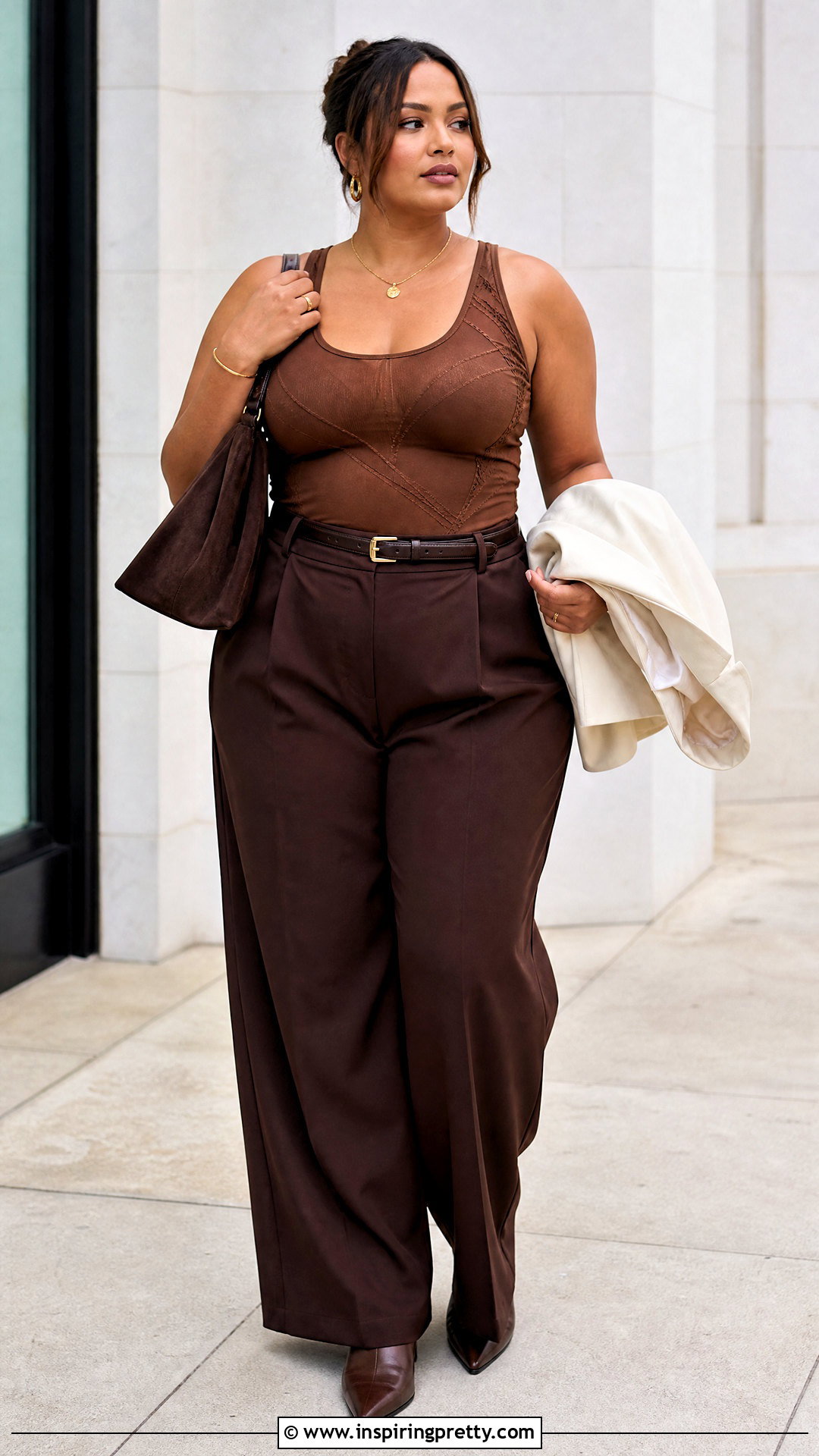 Brown Miss Sixty Mesh Top Tonal Outfit - 25 miss sixty mesh top outfit ideas