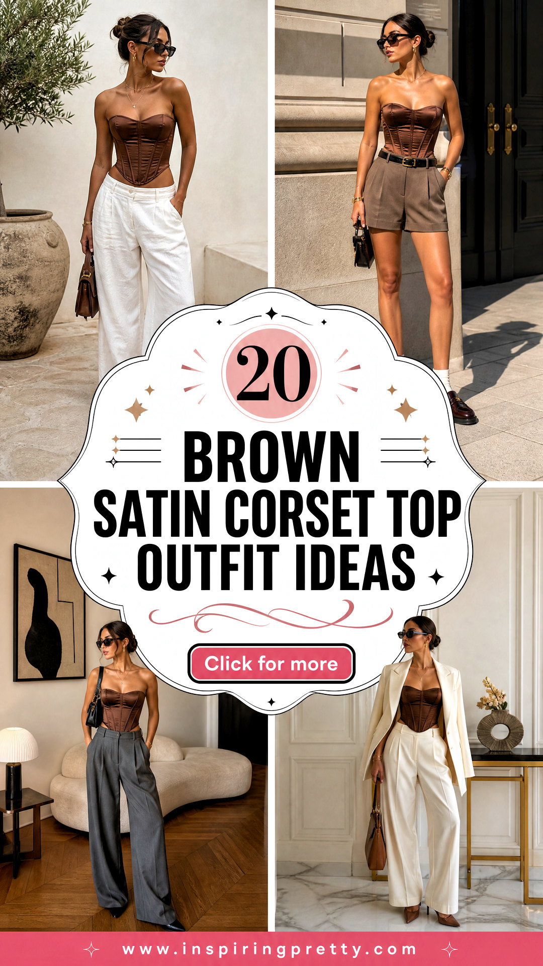 20 Brown Satin Corset Top Outfit Ideas for Elevated Nights - 20 Brown Satin Corset Top Outfit Ideas for Elevated Nights