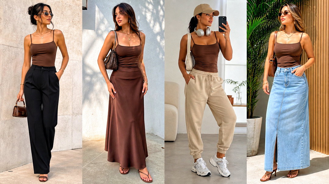 20 Brown Strappy Tank Top Outfit Ideas for Easy Summer Style