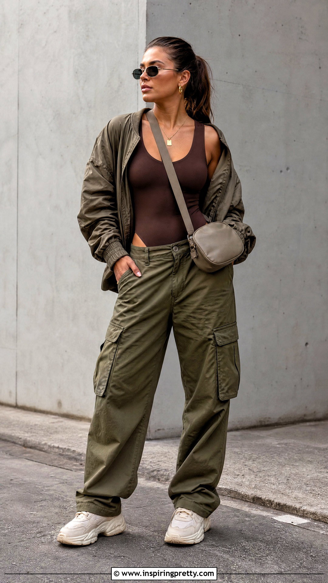 Brown Top With Cargo Pants - 50 Brown Top outfit ideas