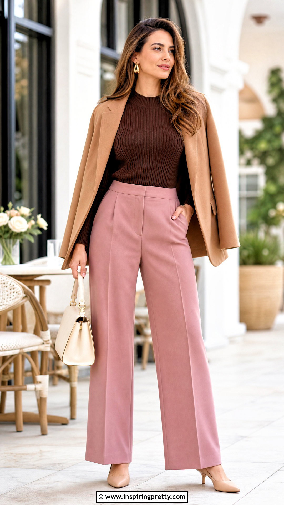 Brown Top With Pink Trousers - 50 Brown Top outfit ideas