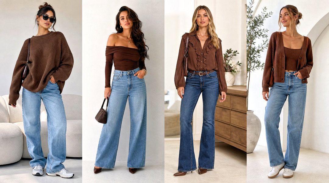50 Brown Top and Blue Jeans Outfit Ideas for Chic Days Out