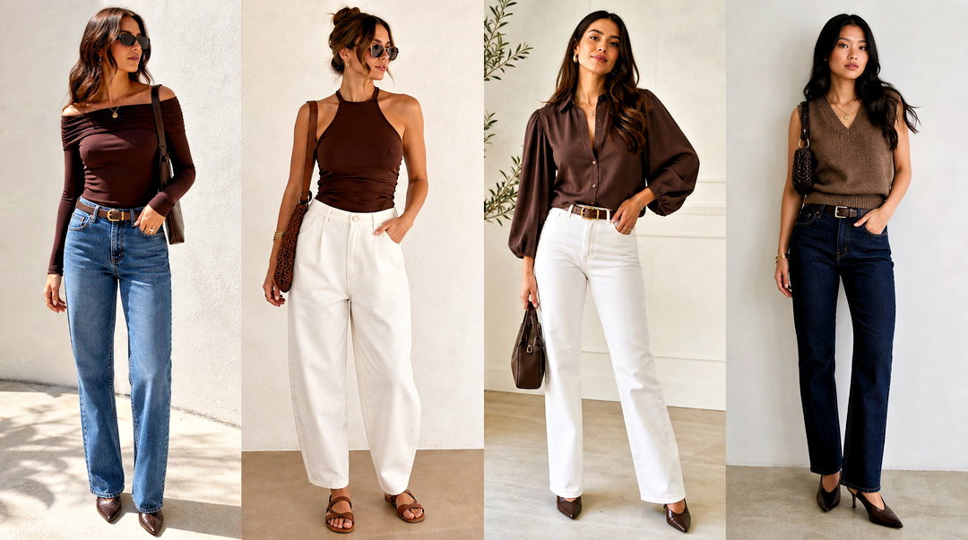 20 Brown Top and Jeans Outfit Ideas for Casual-Chic Days