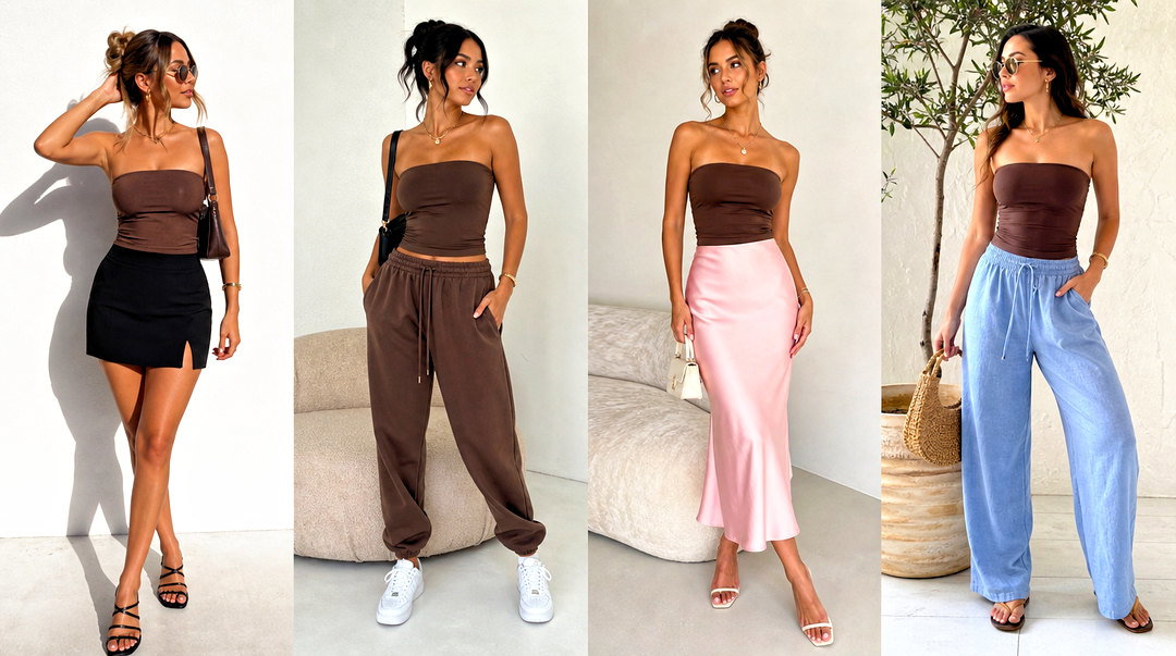 50 Brown Tube Top Outfit Ideas Chic Summer Looks to Try