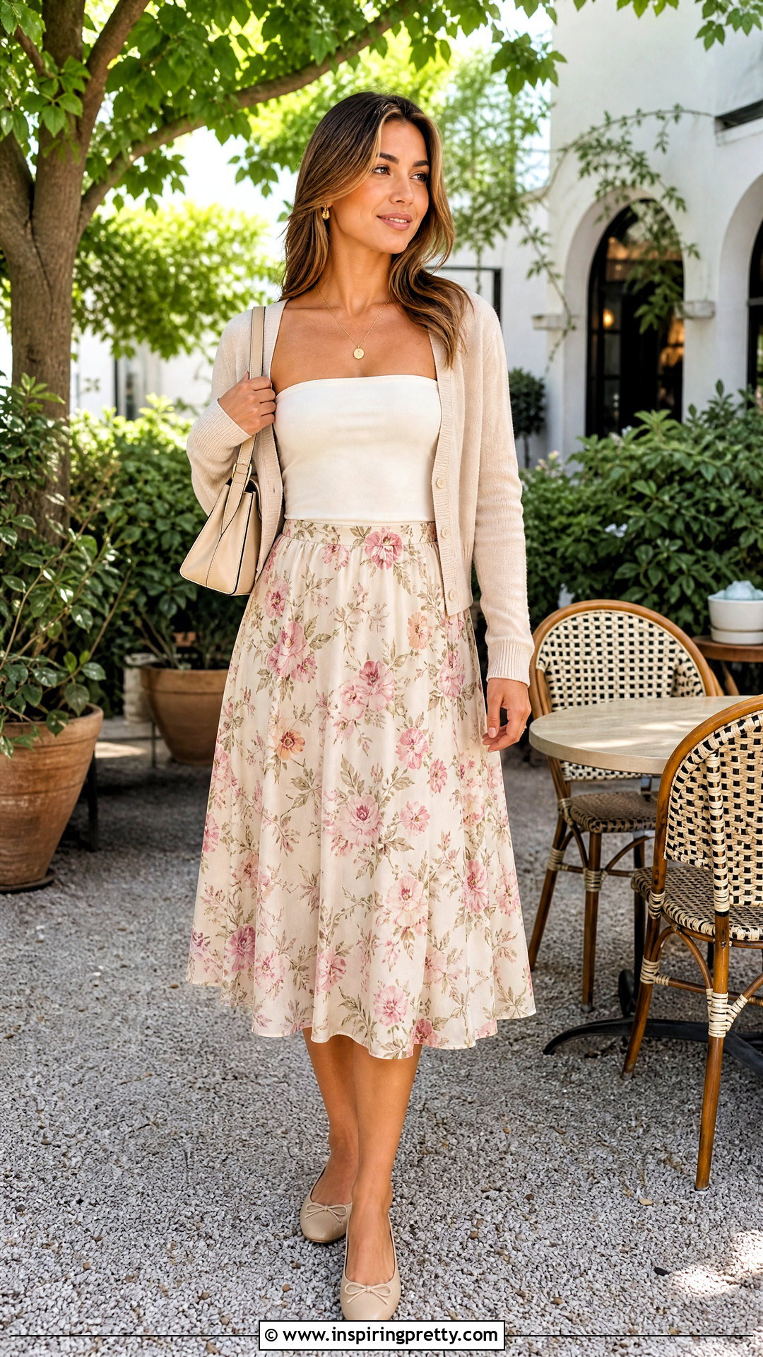 Brunch Tube Top With Midi Skirt - 50 tube top outfit aesthetic ideas