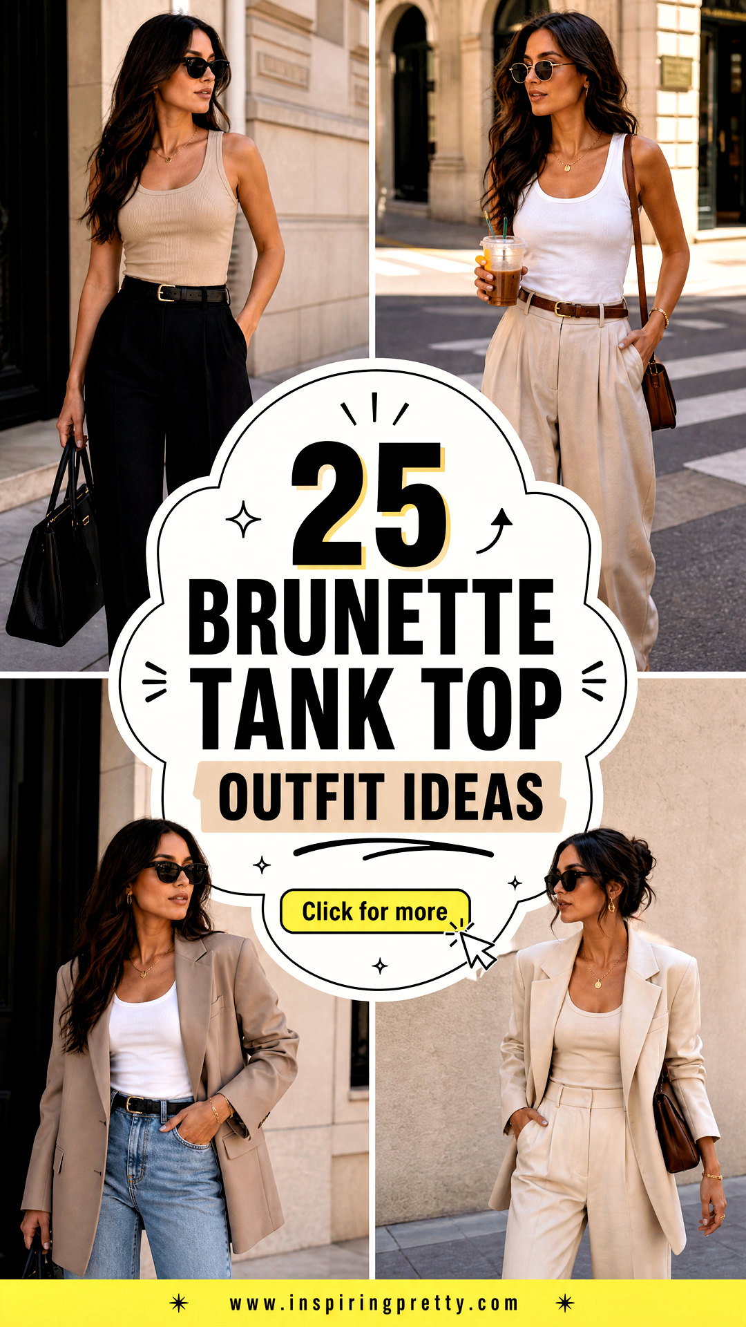 25 Brunette Tank Top Outfit Ideas for Effortless Everyday Style - 25 Brunette Tank Top Outfit Ideas for Effortless Everyday Style