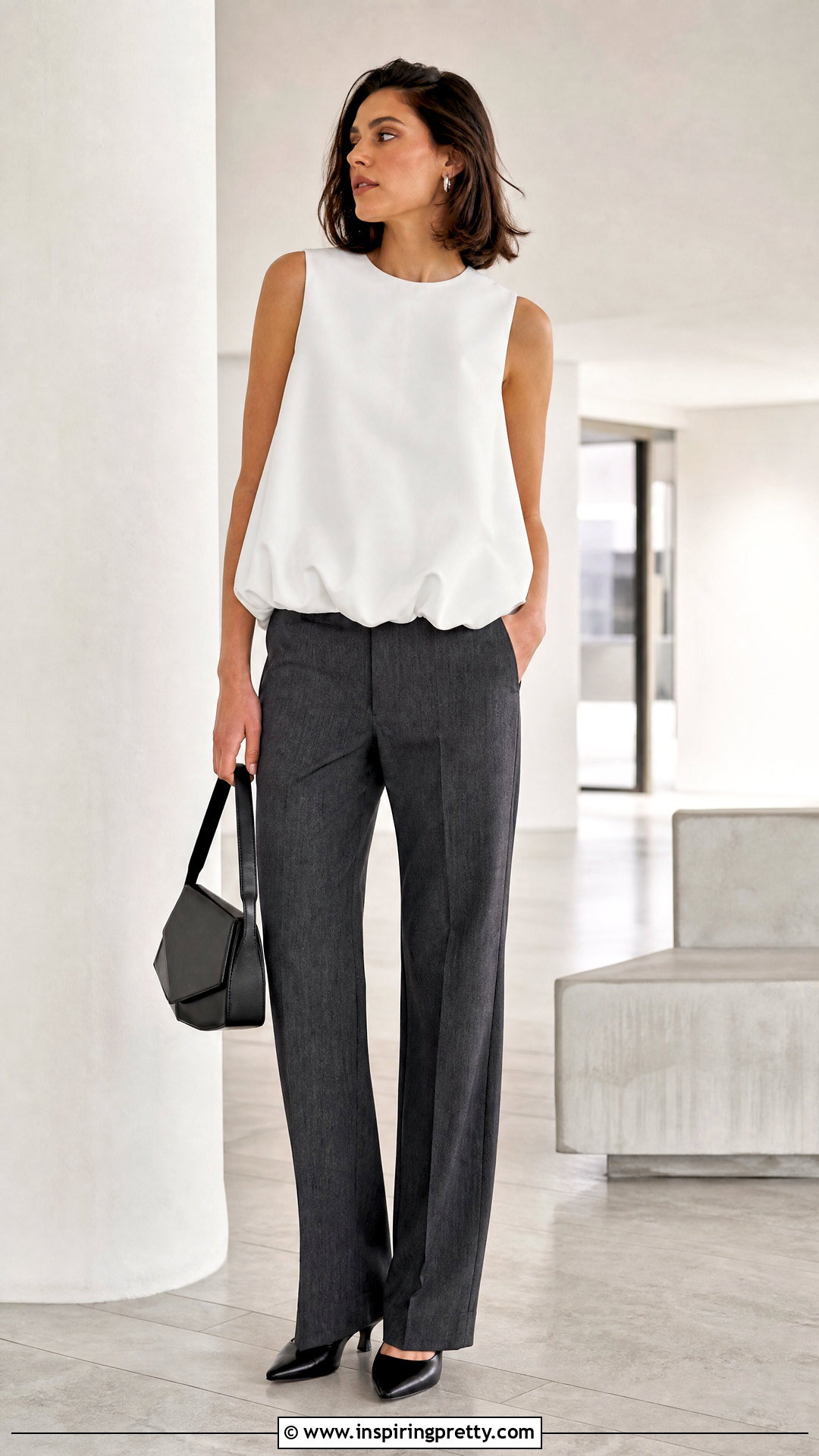 Bubble Hem Top With Straight Trousers - 50 new top designs for women