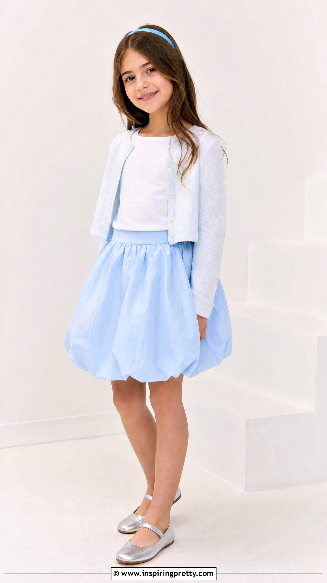 Bubble Skirt With Simple Jersey Top - 50 kids skirt top designs