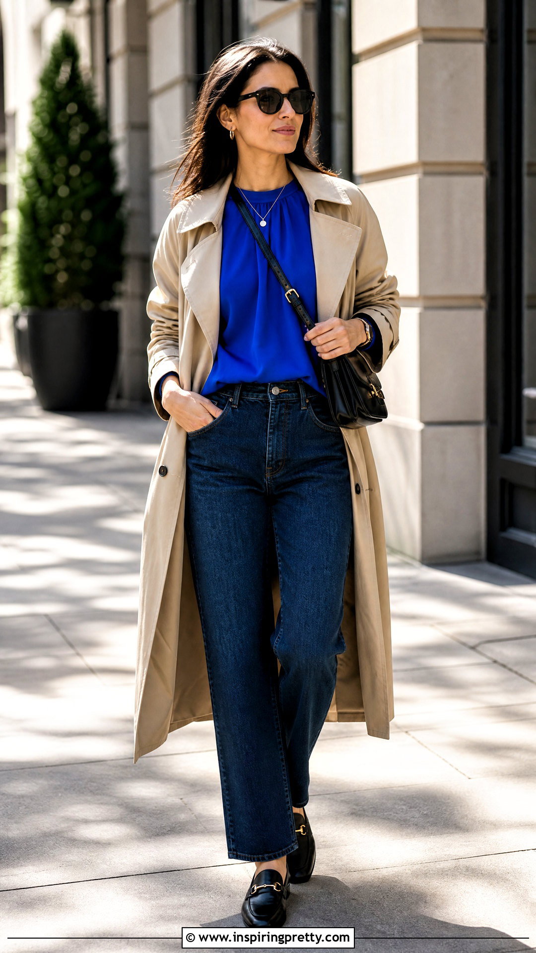 Bubble Top With Trench Coat And Jeans - 50 bubble top outfit ideas
