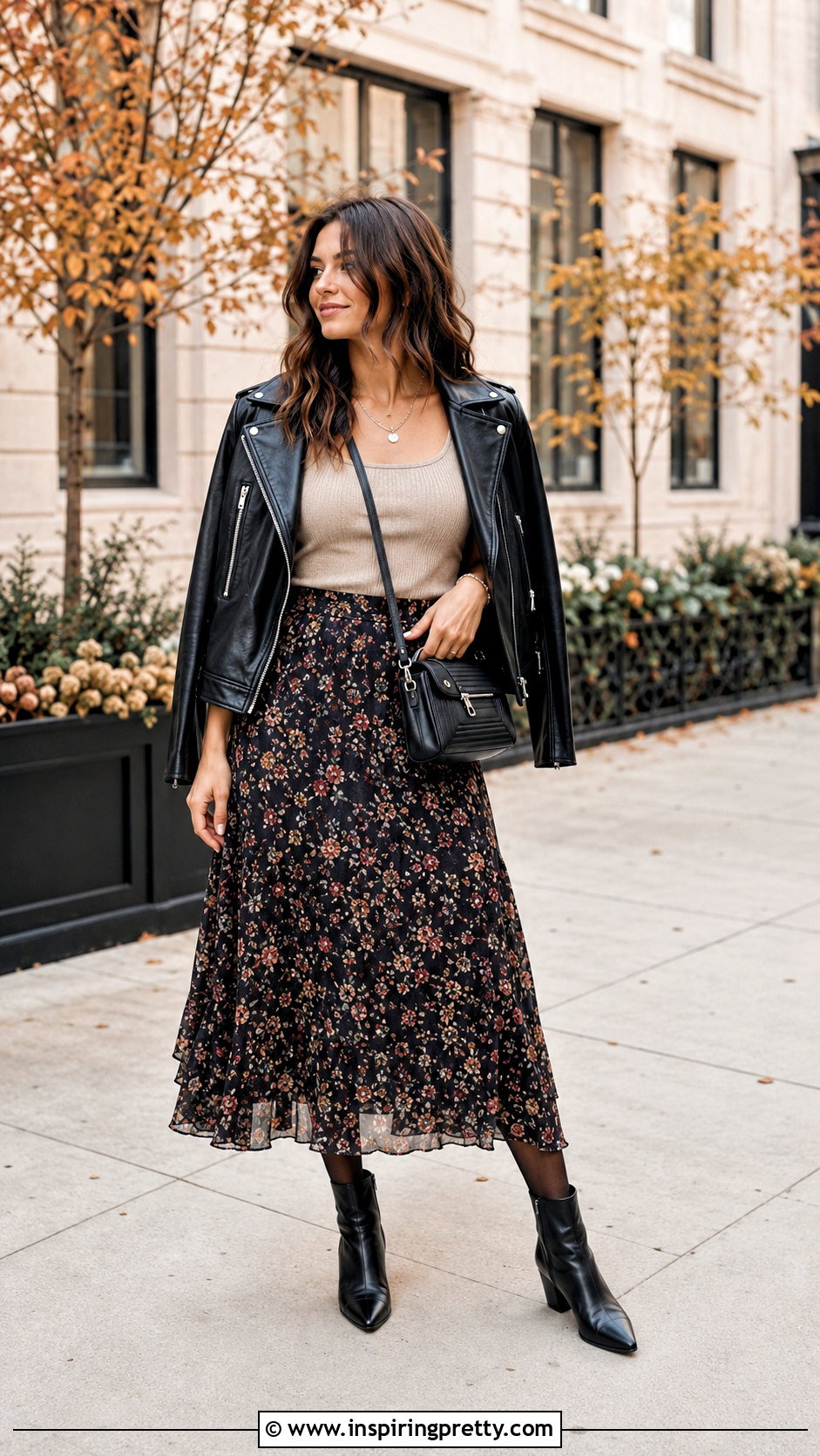 Buffy Tank Top With Leather Jacket And Midi Skirt - 20 Buffy Tank Top outfit ideas