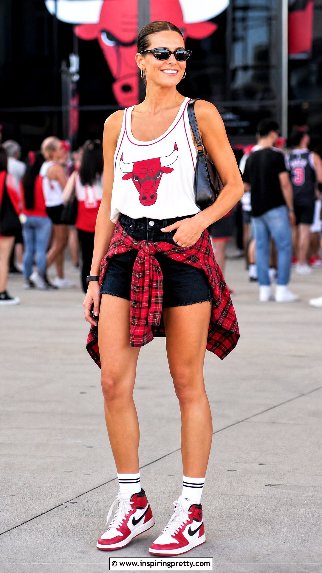 Bulls Tank Top With Black Denim Shorts - 25 Bulls Tank Tops