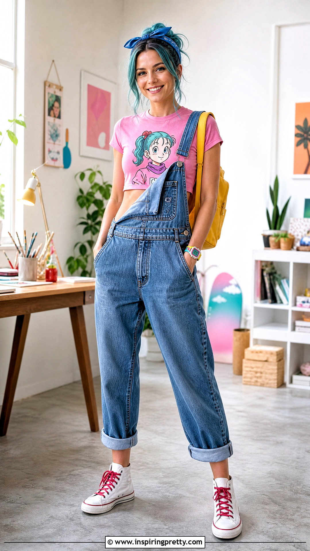 Bulma Crop Top With Denim Overalls - 20 bulma crop top outfit ideas