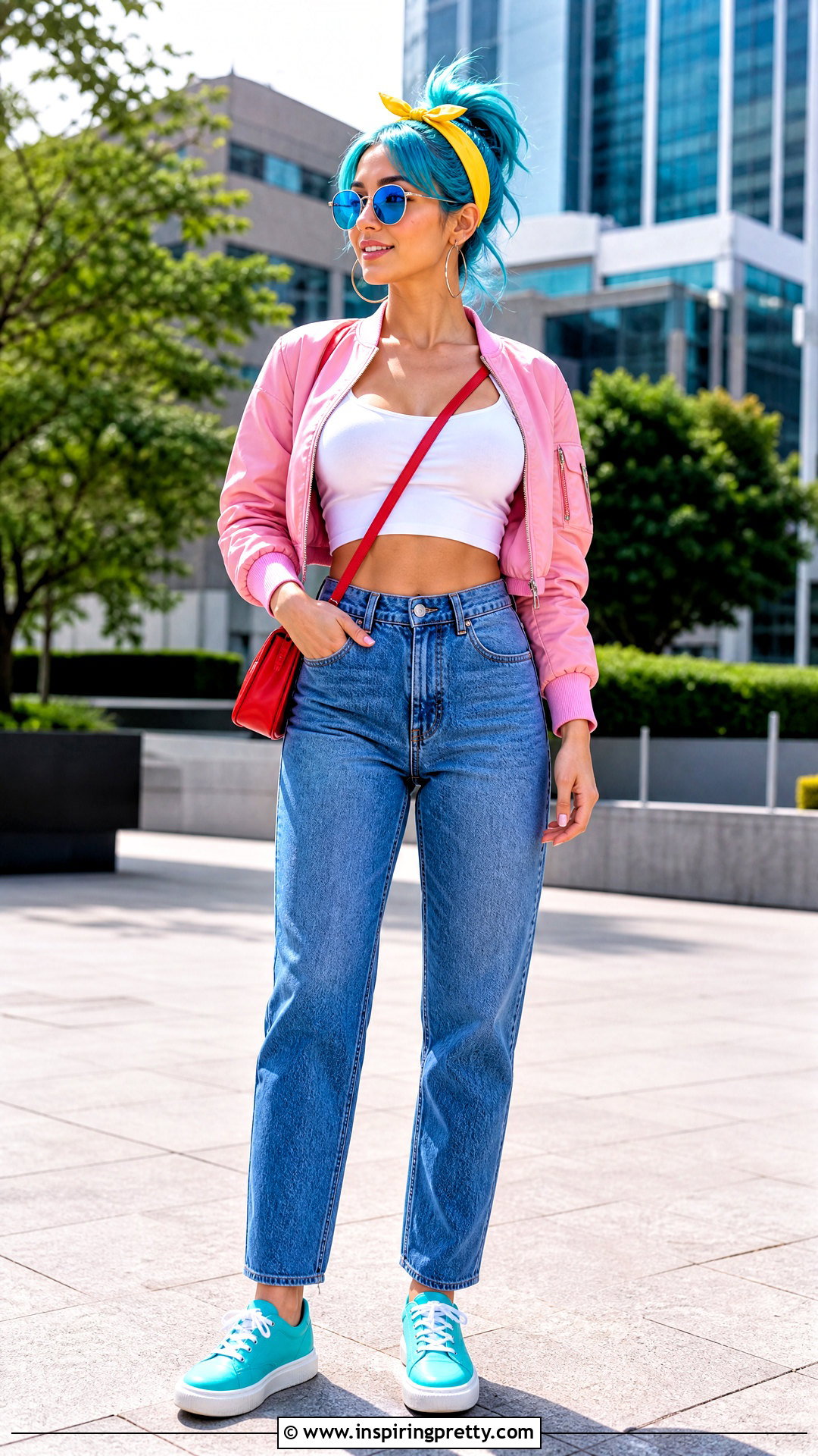 Bulma Crop Top With Pink Jacket - 20 bulma crop top outfit ideas