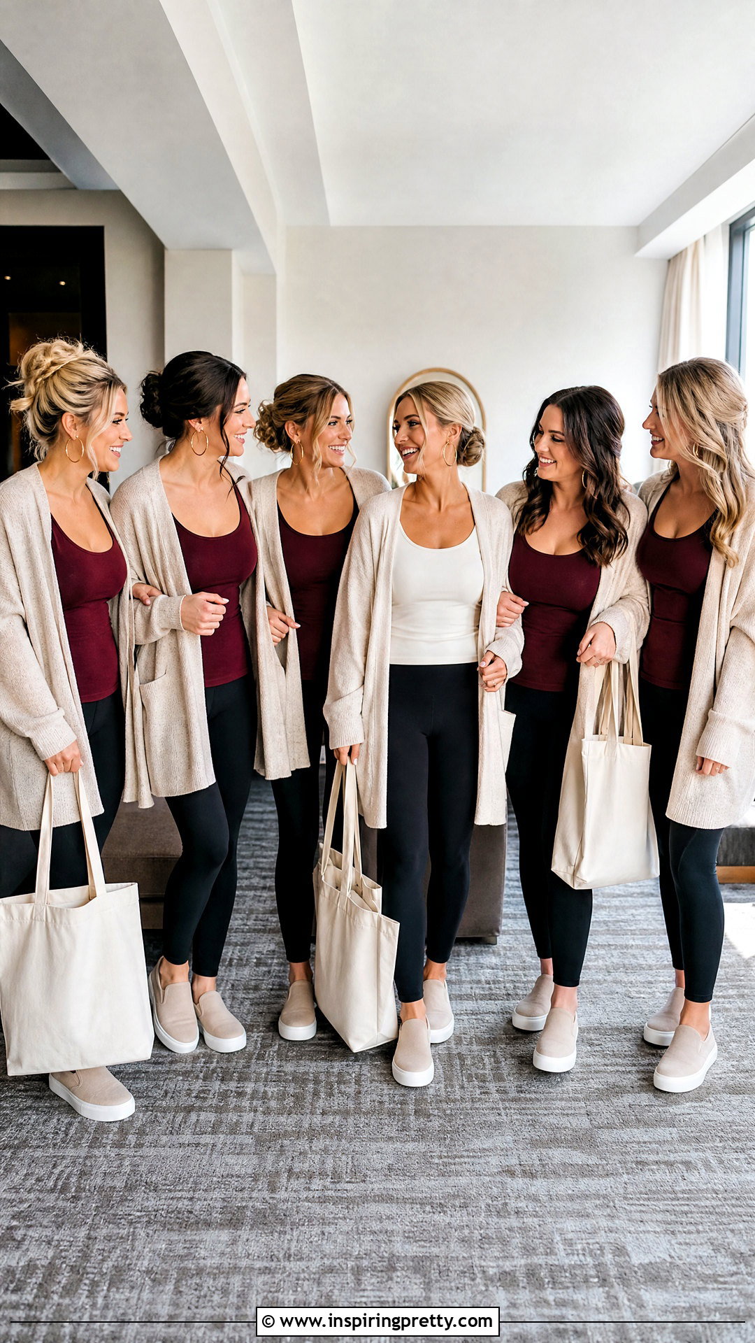 Burgundy Bridal Party Tank Tops With Leggings And Cardigans - 25 bridal party tank tops outfit ideas